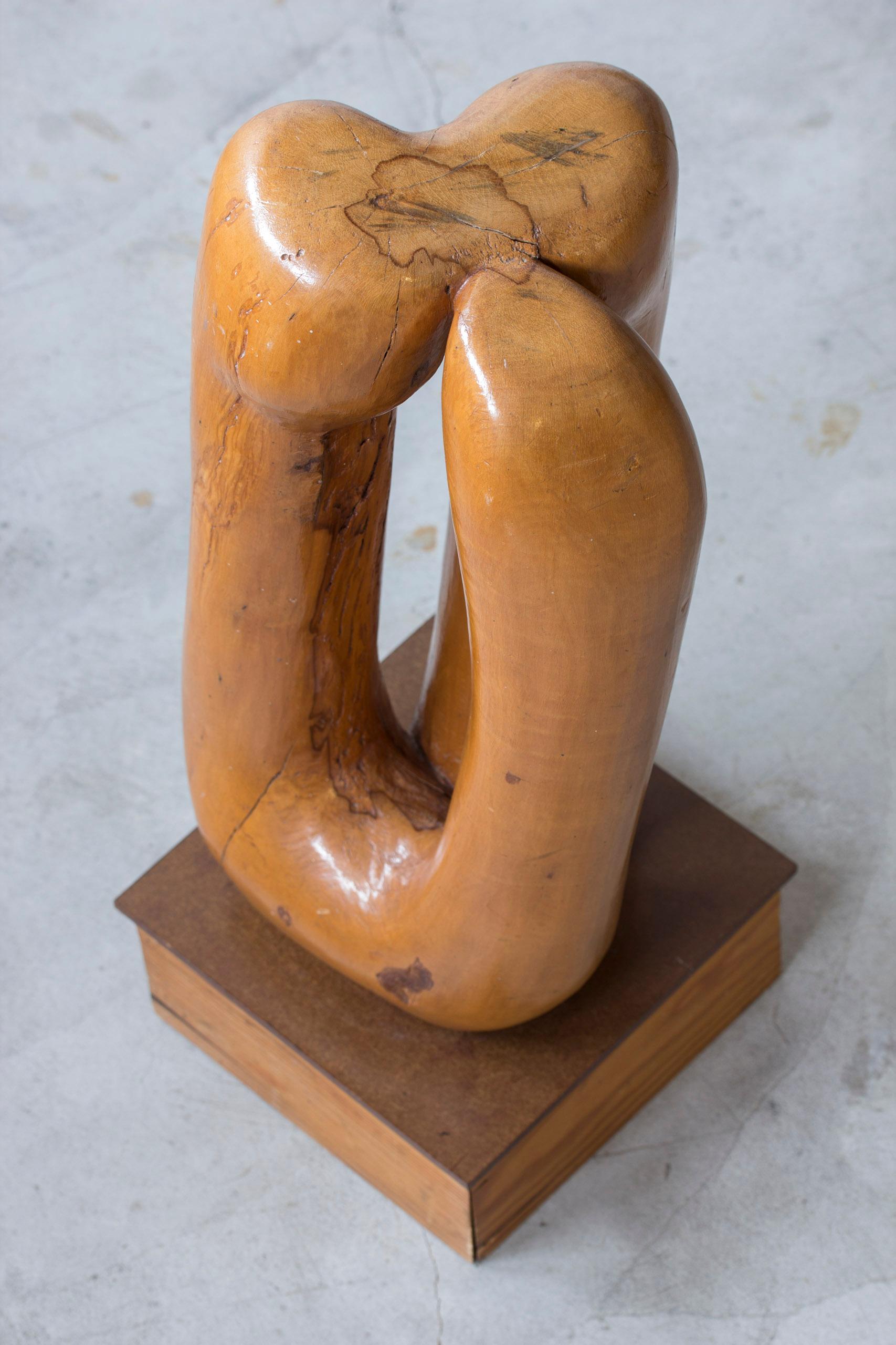 Mid-20th Century Large organic wooden sculpture by Danish artist Otto Baagøe Nielsen, 1960-70s For Sale