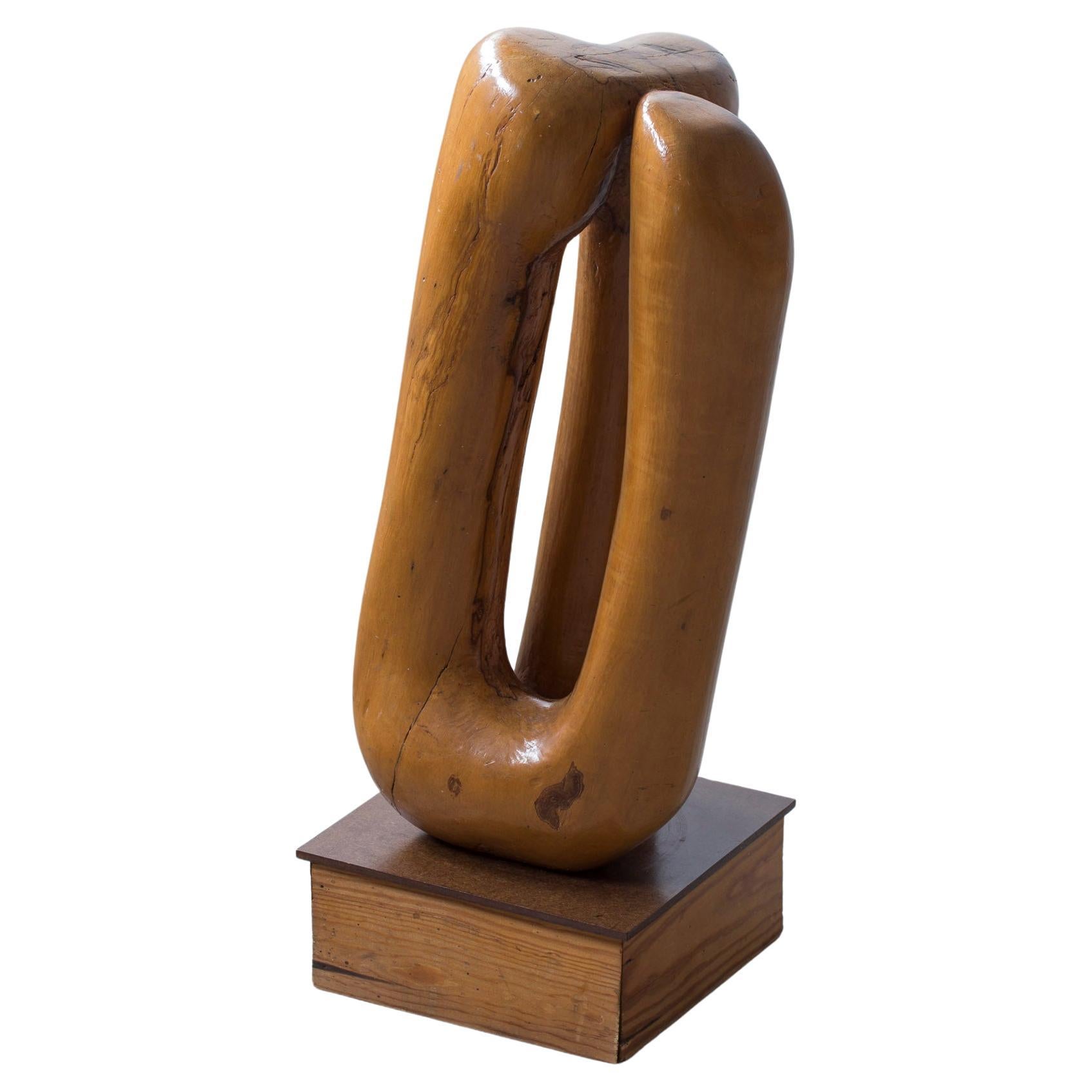 Large organic wooden sculpture by Danish artist Otto Baagøe Nielsen, 1960-70s For Sale