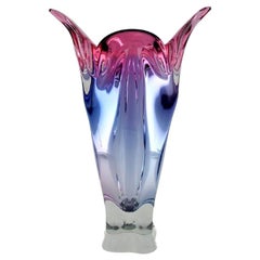 Large Organically Shaped Murano Vase in Mouth Blown Art Glass, 1960s