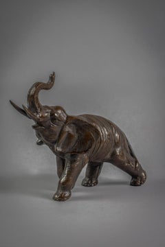 Large Oriental Bronze Elephant, circa 1900