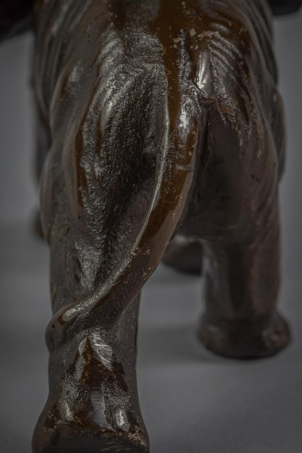 Early 20th Century Large Oriental Bronze Elephant, circa 1900 For Sale