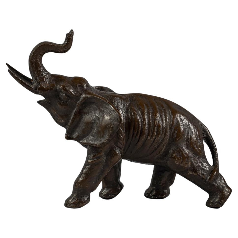 Large Oriental Bronze Elephant, circa 1900 For Sale