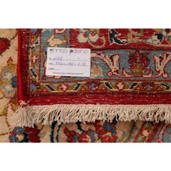 Antique Indian Carpet, Floral Design on Cream Ground, 1960, Excellent