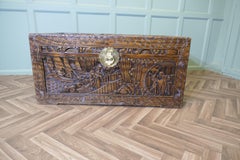 Large Oriental Carved Camphor Wood Chest