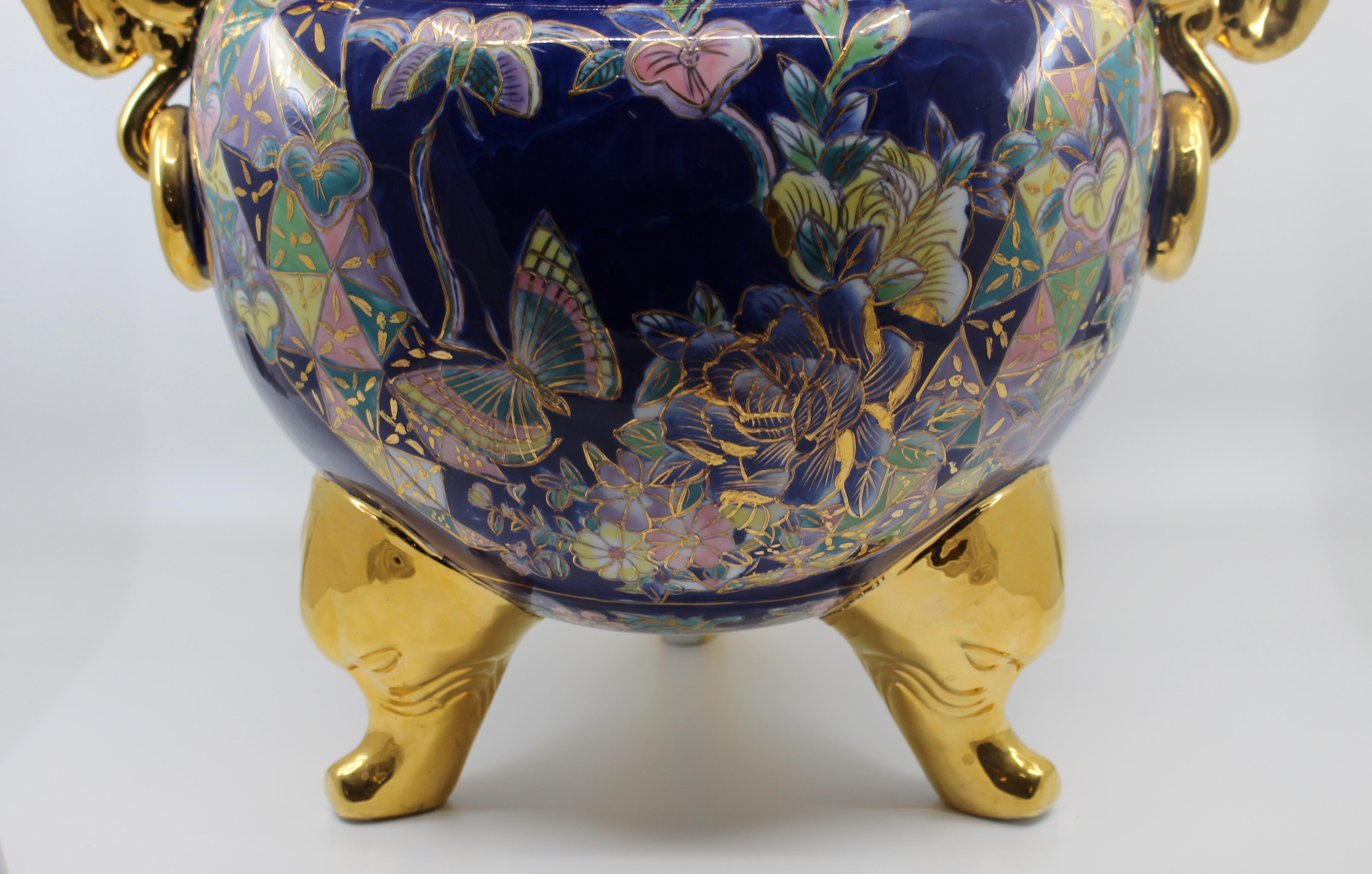 Große orientalische dekorative Urne mit zwei Henkeln und Deckeln im Angebot 4