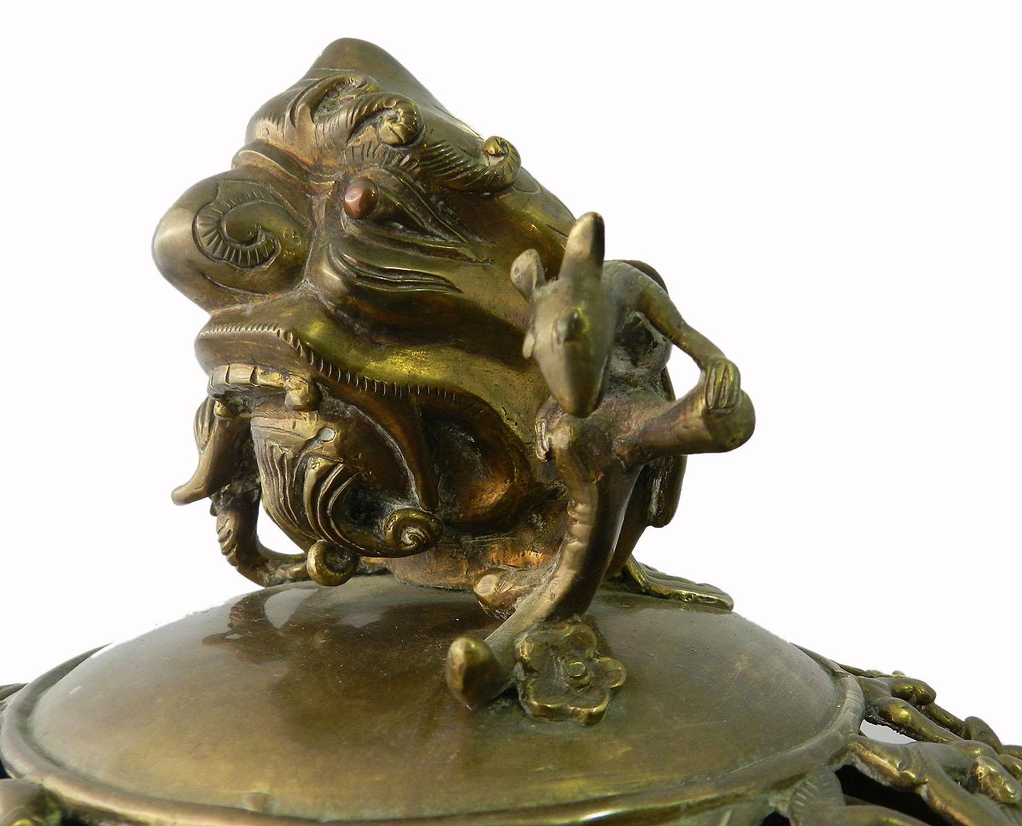 Chinese Large Oriental Incense Burner Bronze Censor, 19th Century