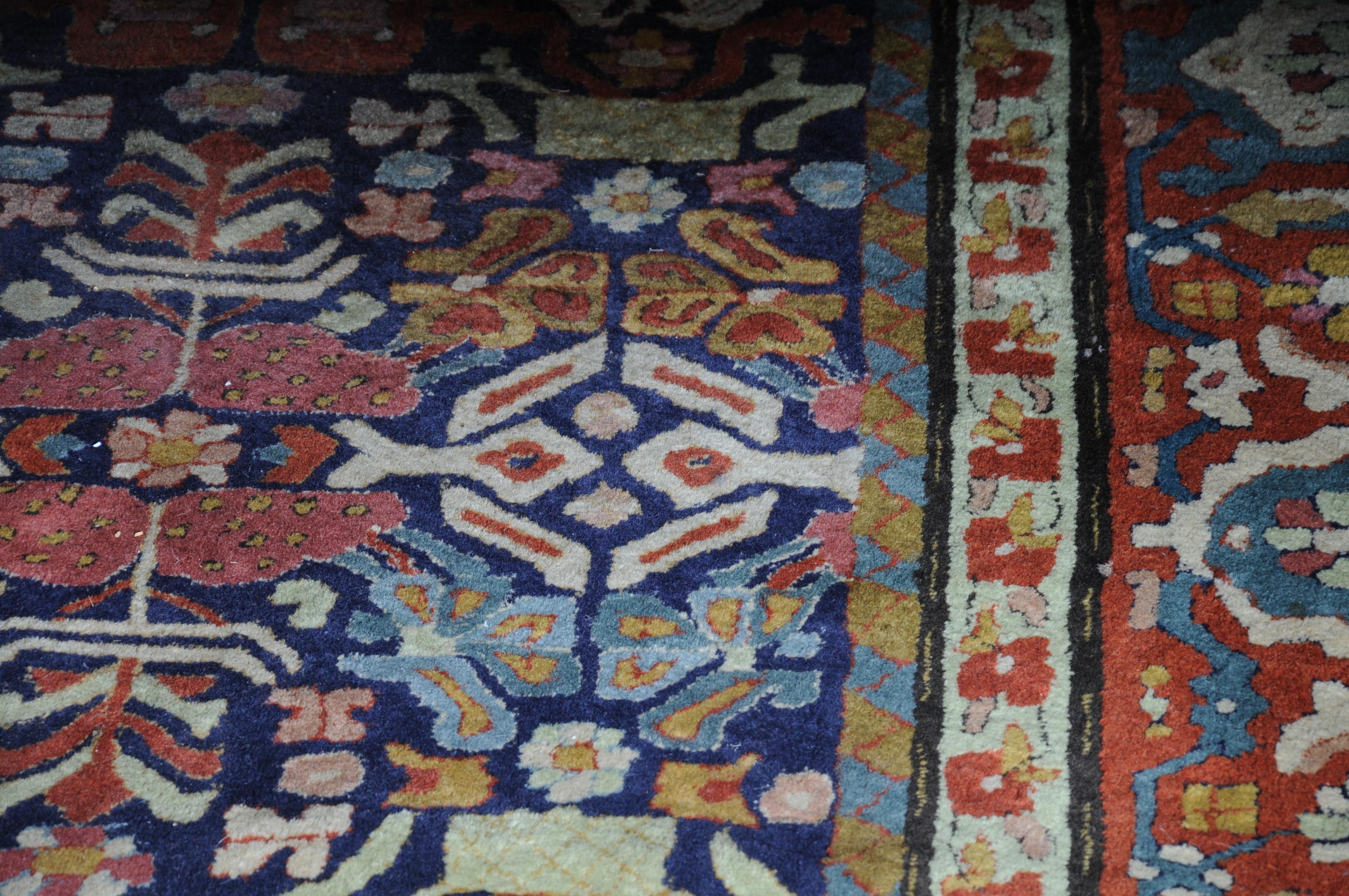 Wool Large Oriental Tefzet Carpet, circa 1920 For Sale