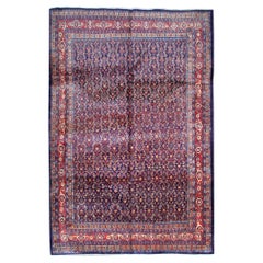 Vintage Large Oriental Wool Area Rug, Traditional Handwoven Carpet Rug