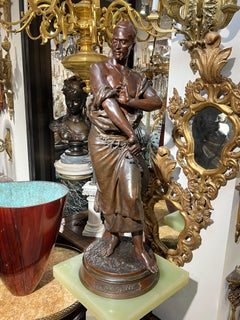 Large Orientalist Arabian Guard Bronze Sculpture After Georges-Charles Coudray