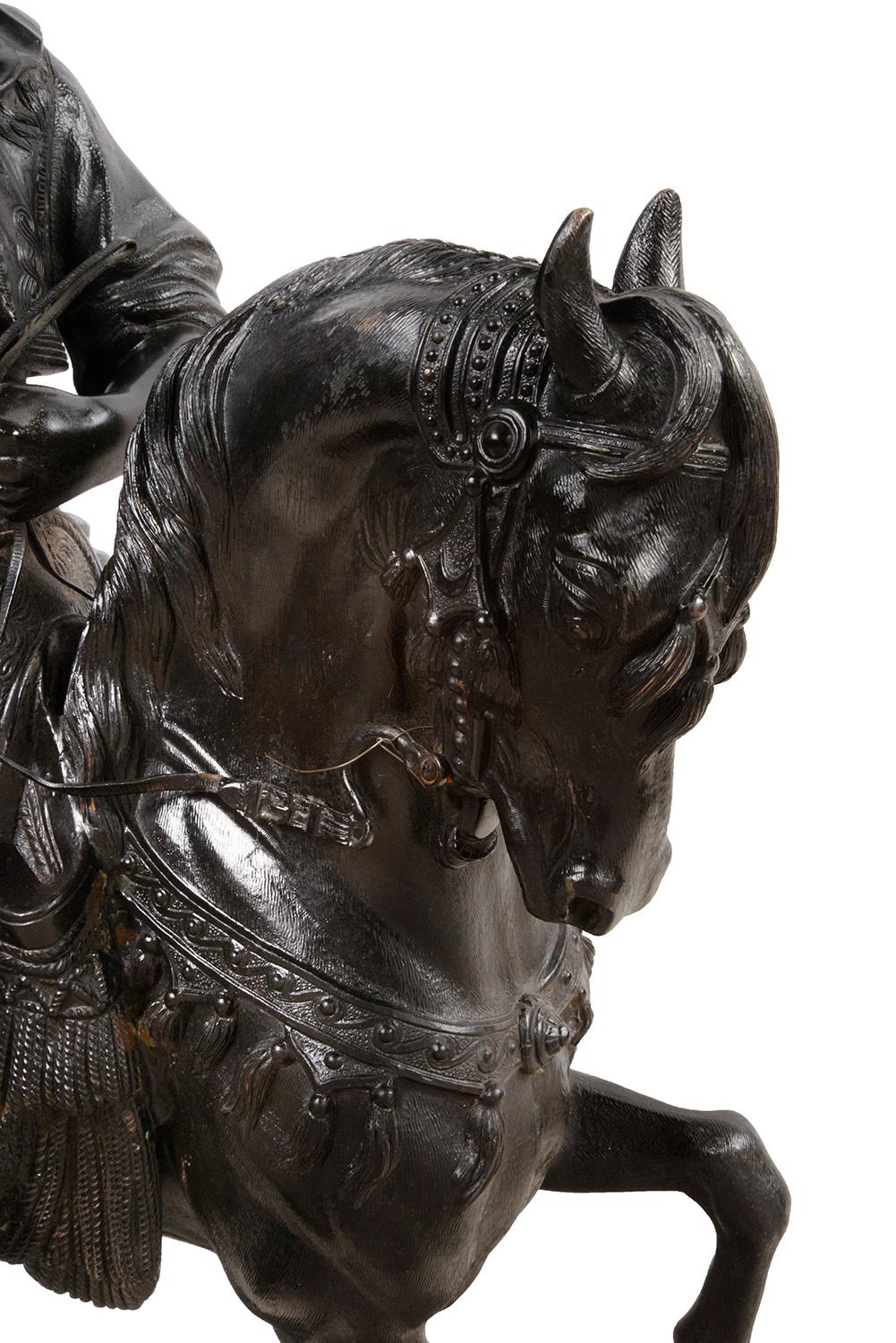 Gran Árabe Orientalista de Bronce y Mujer a Caballo, 'Guillemin siglo XIX