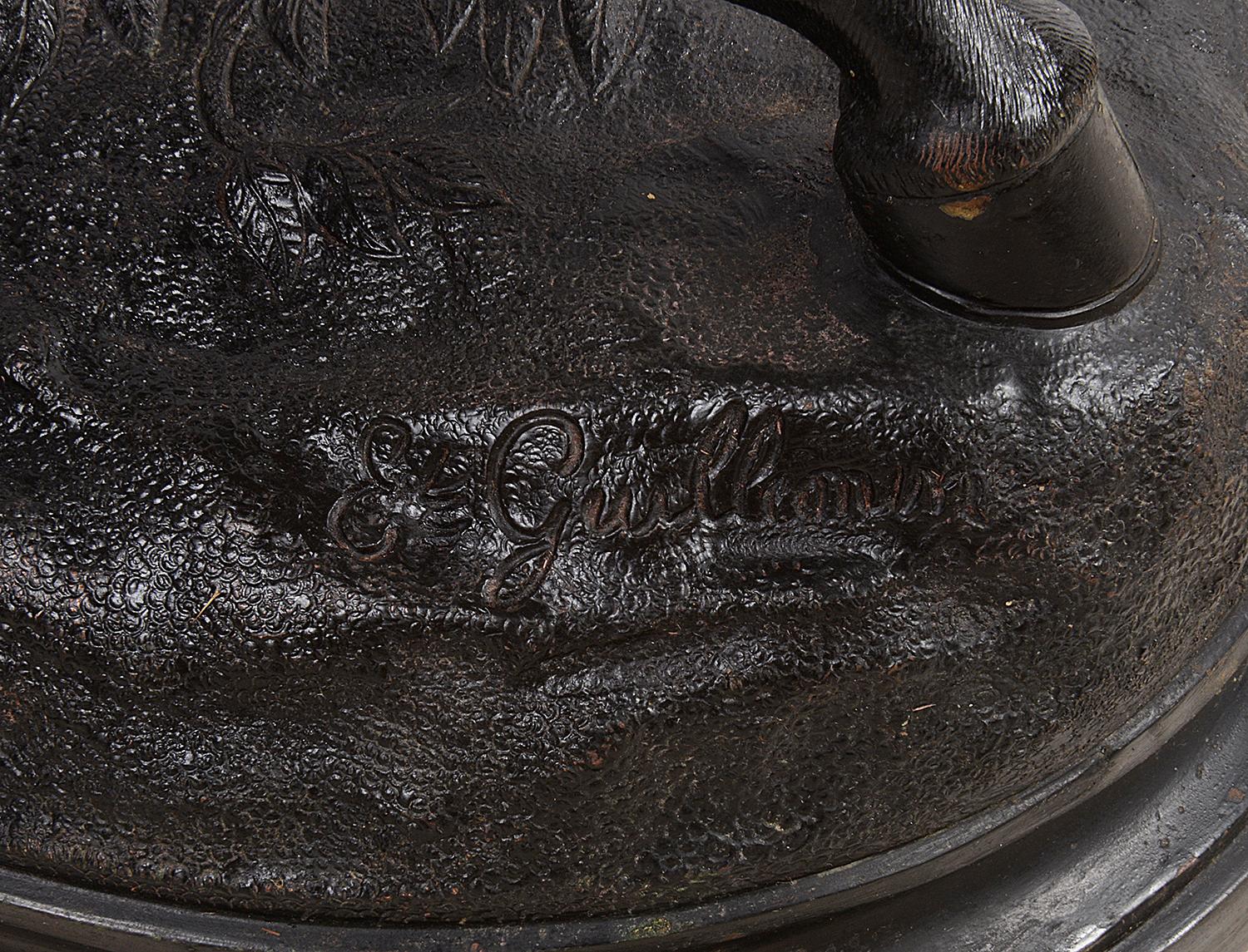 Gran Árabe Orientalista de Bronce y Mujer a Caballo, 'Guillemin 1