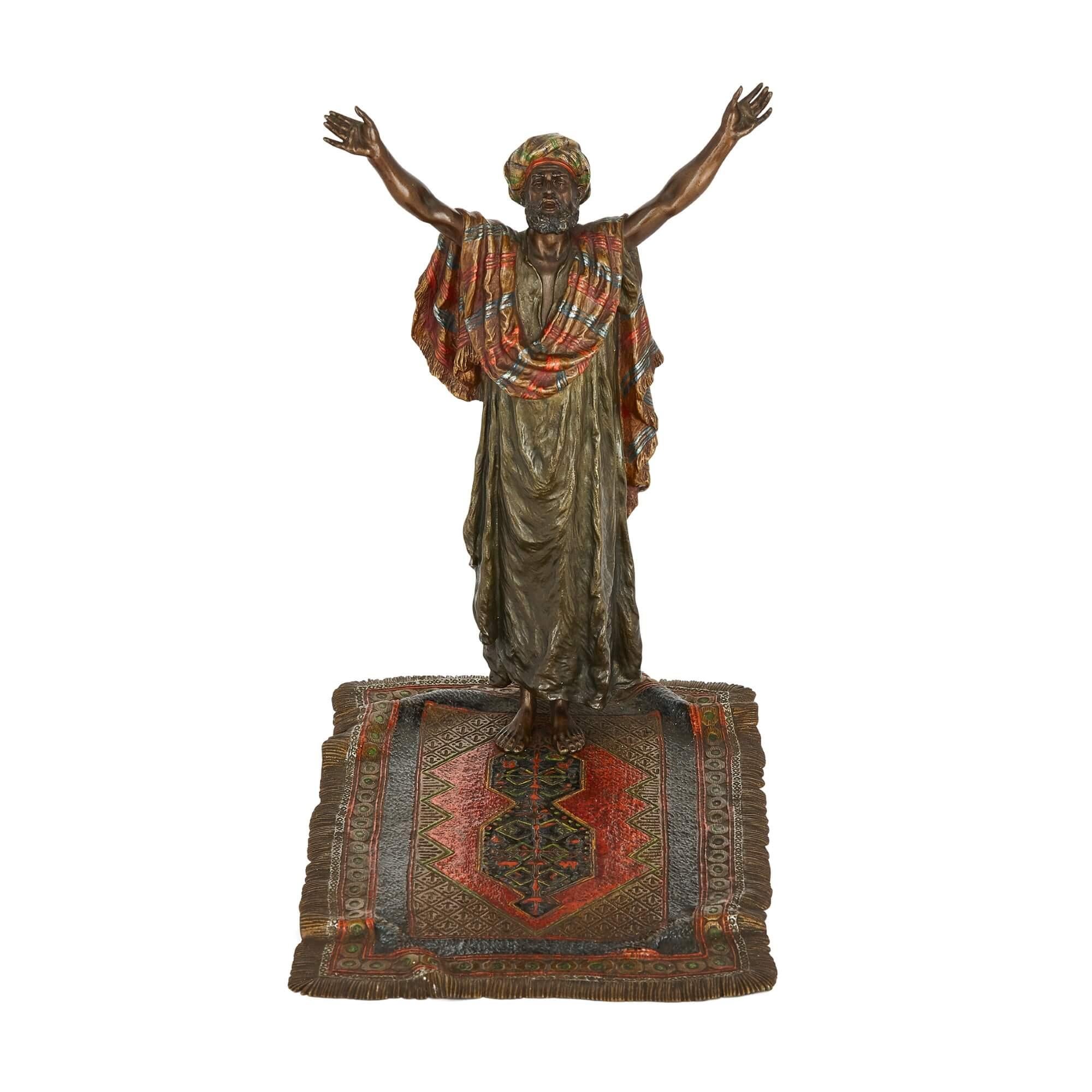 Large Orientalist bronze group by Bergman
Austrian, c. 1910
Measures: Height 28cm, width 18cm, depth 27cm

This exceptional bronze group is by Bergman, one of early twentieth-century Vienna’s most famed producers. The group, crafted from