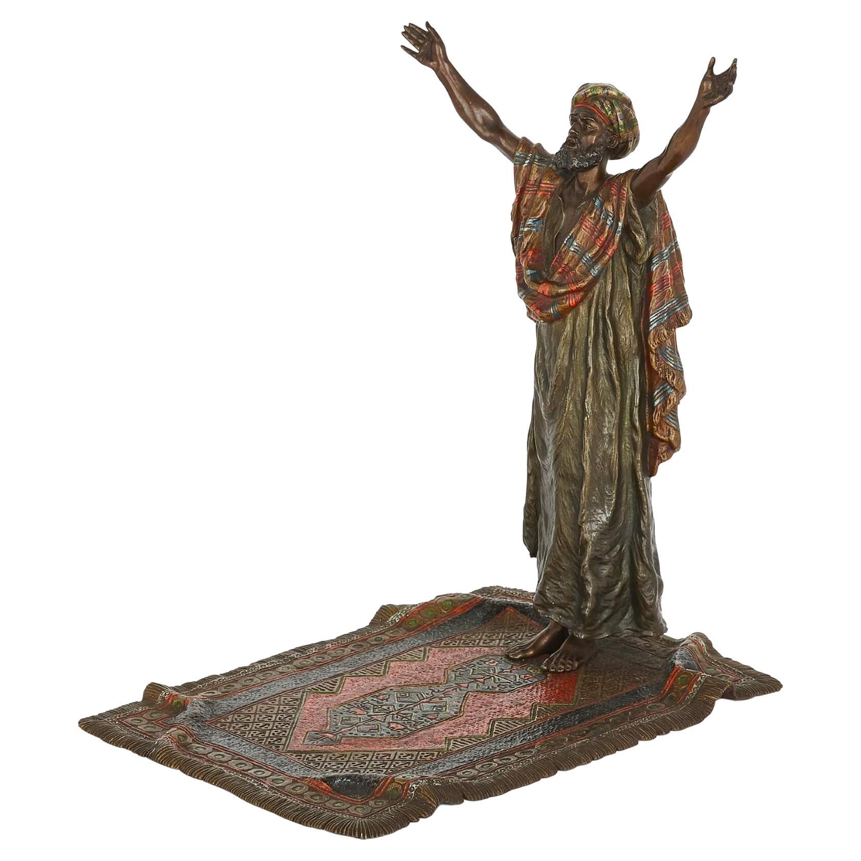 Large Orientalist Bronze Group by Bergman For Sale