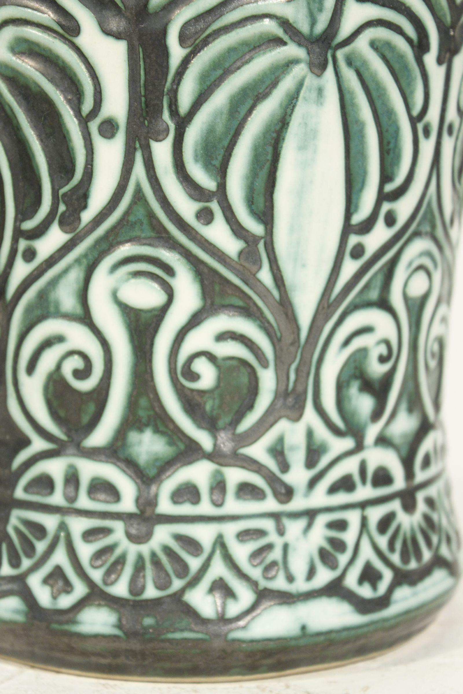 Large orientalist ceramic floor vase by Bay Keramik West Germany 1960s For Sale 3
