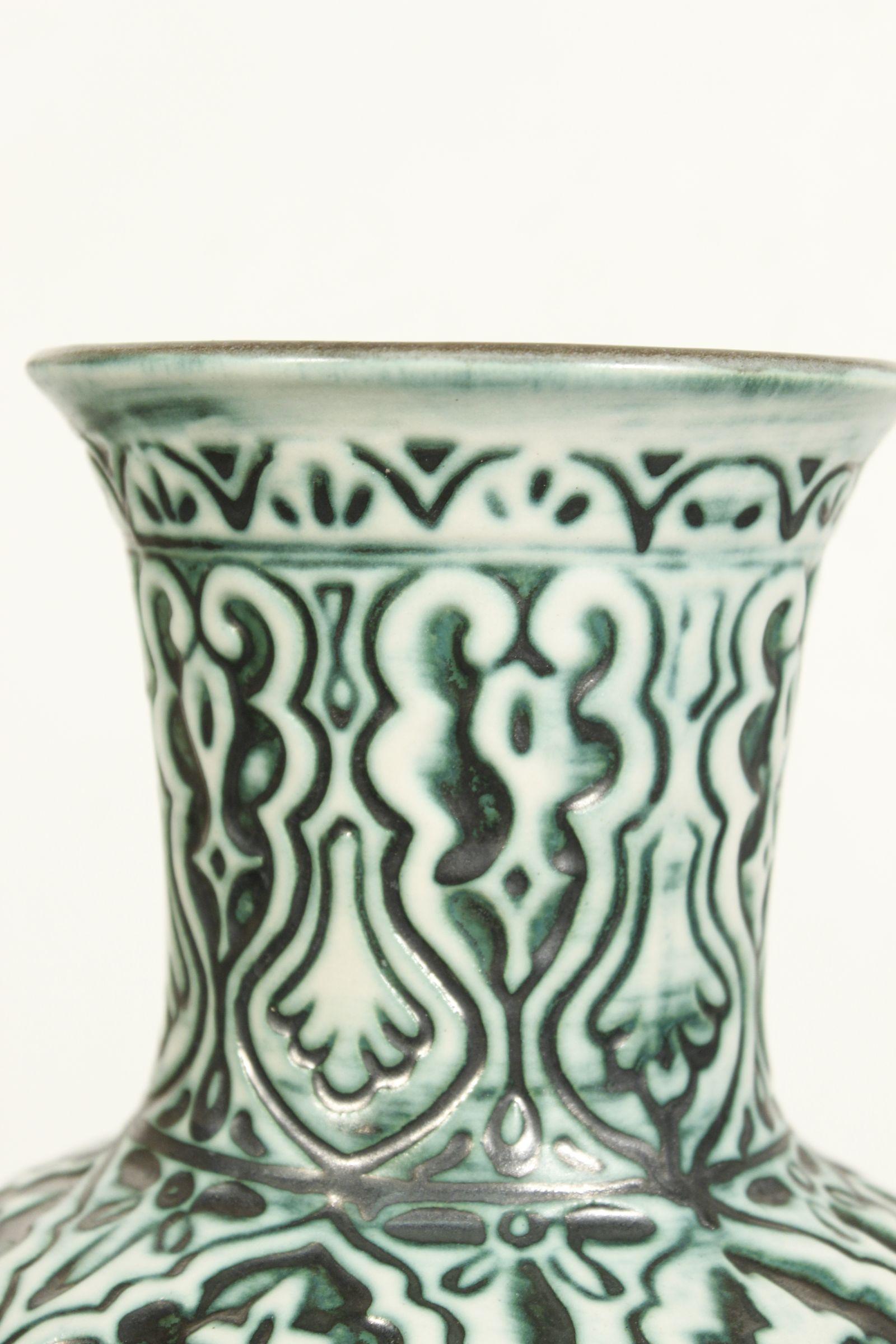 Large orientalist ceramic floor vase by Bay Keramik West Germany 1960s For Sale 2