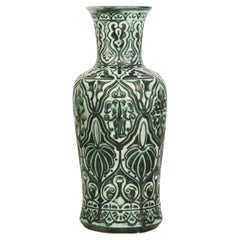 Retro Large orientalist ceramic floor vase by Bay Keramik West Germany 1960s