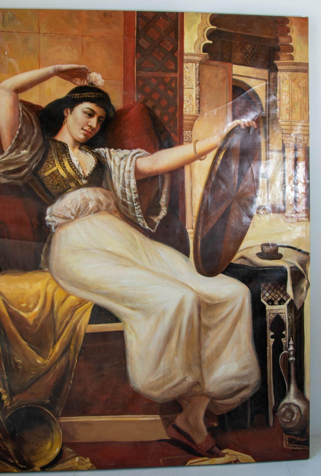 European Large Orientalist Eastern Figurative Oil Painting