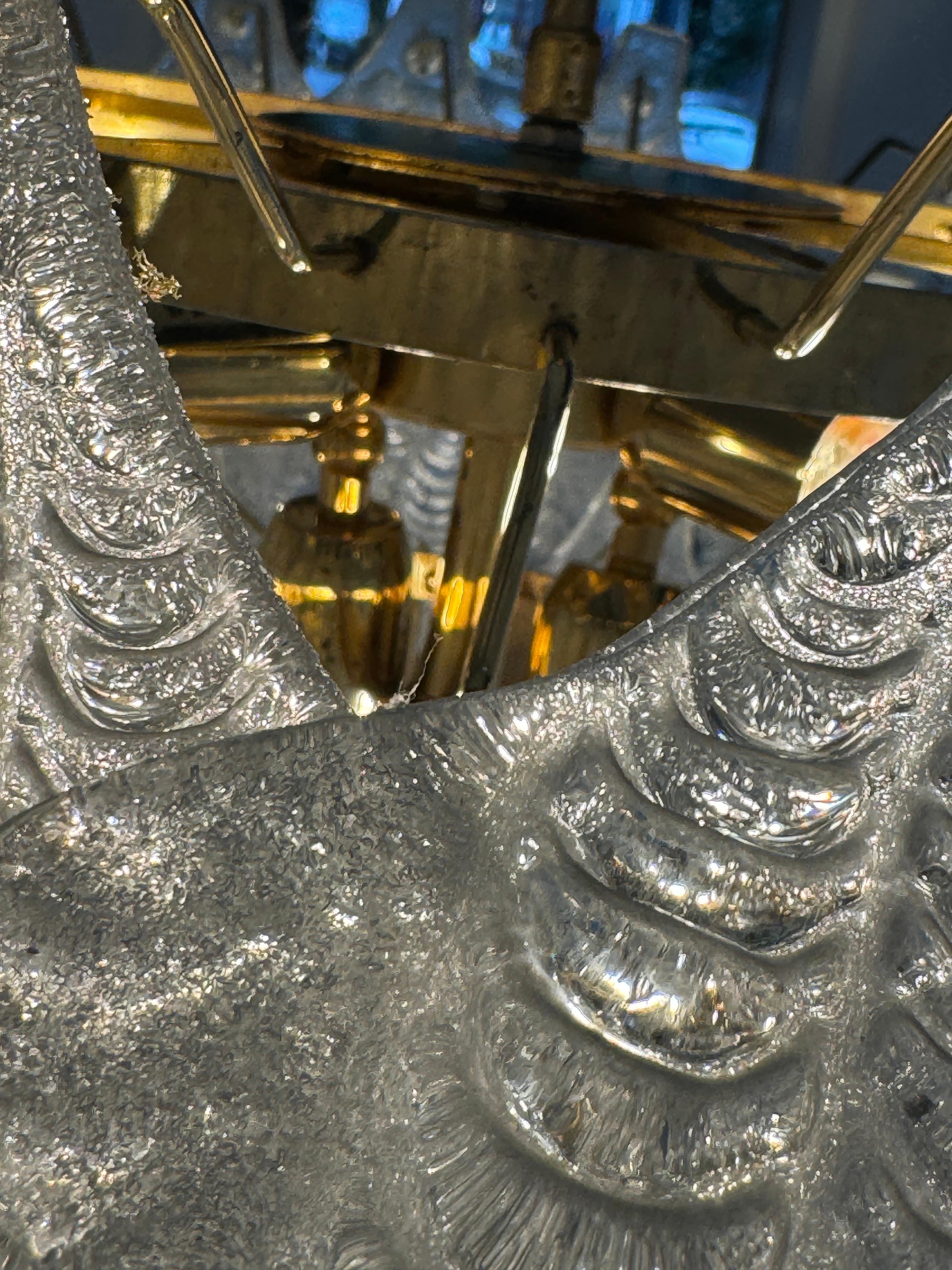 Großer originaler 1960er Murano-Glasblatt-Kronleuchter im Zustand „Gut“ im Angebot in London, GB