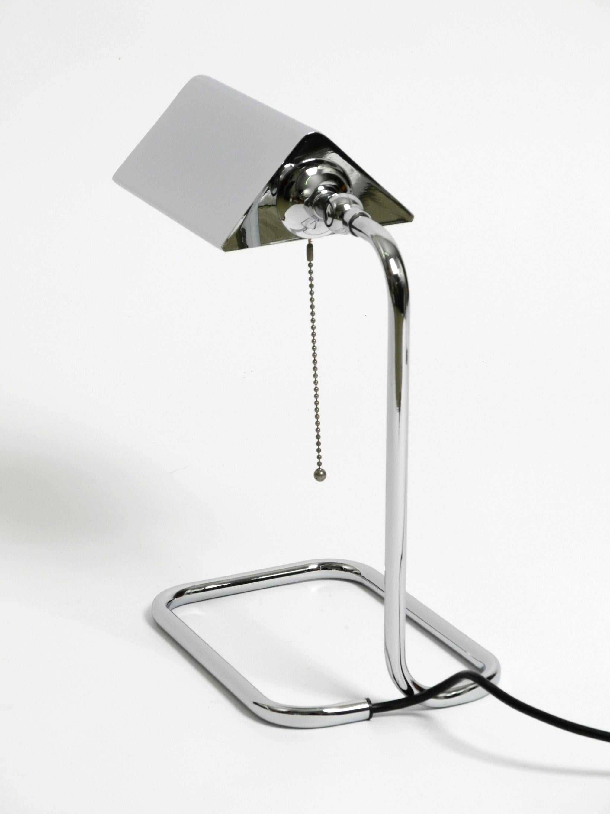 Large original 1980s chrome table lamp by Florian Schulz For Sale 7