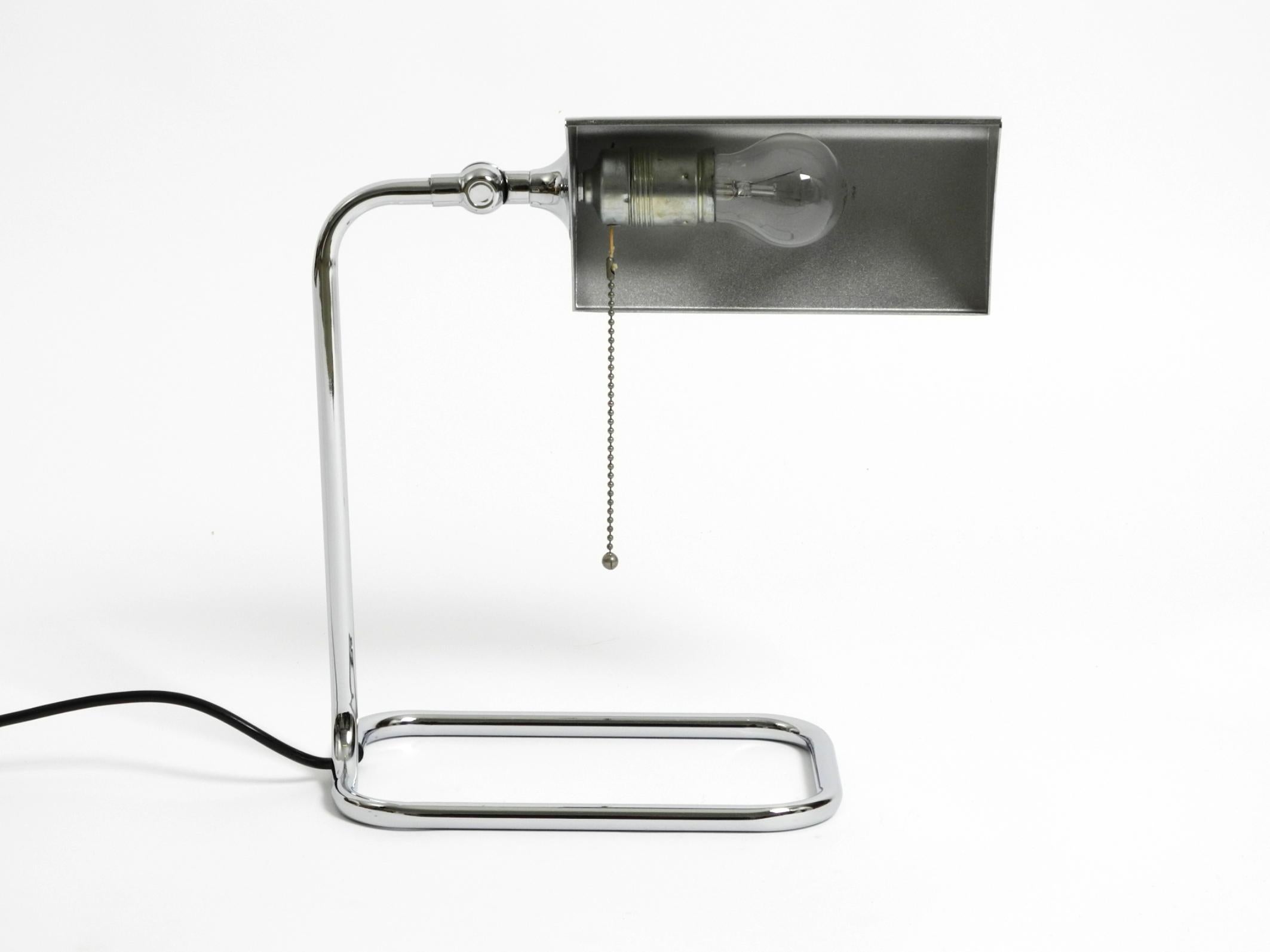 Large original 1980s chrome table lamp by Florian Schulz For Sale 8