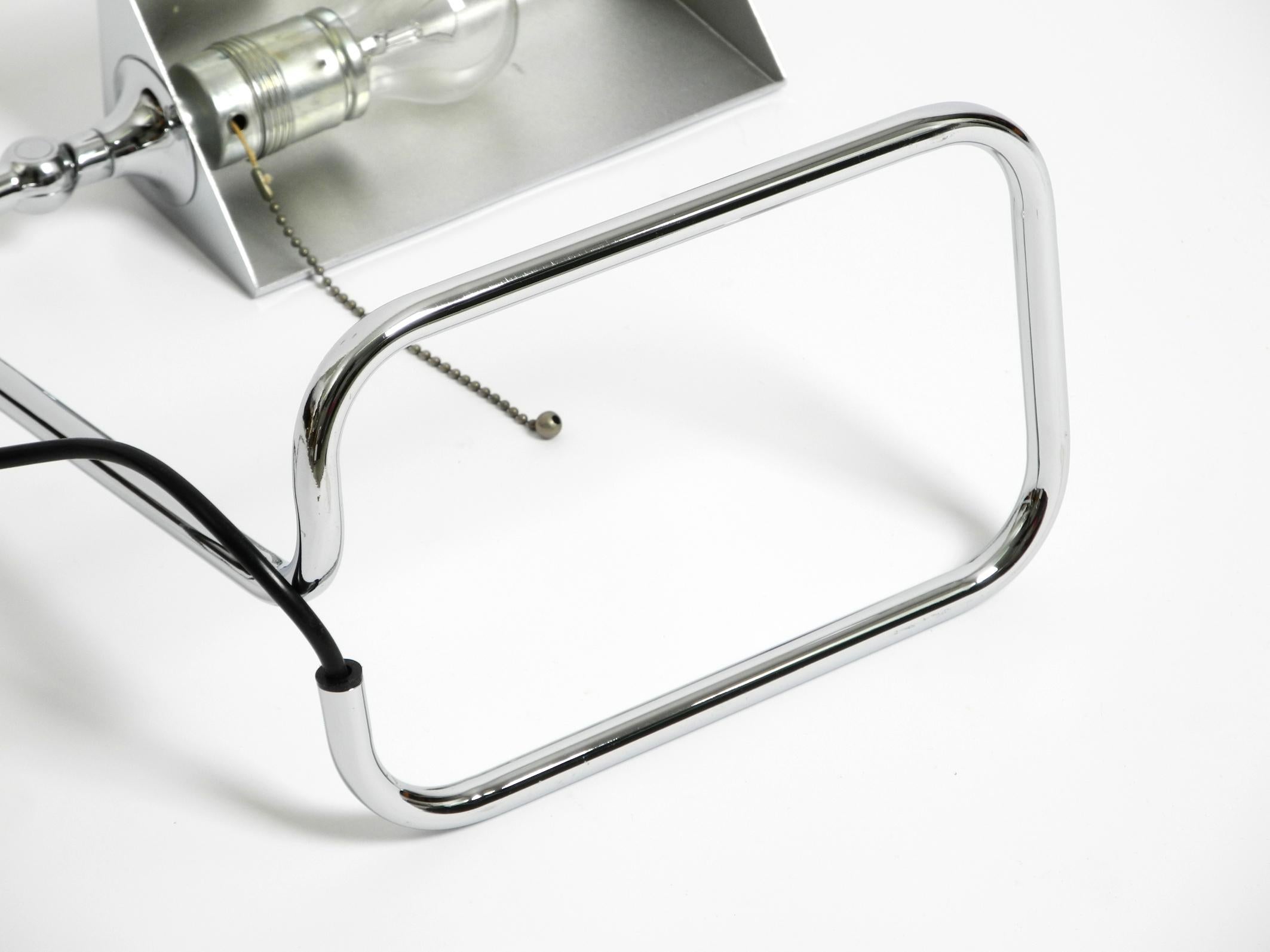 Large original 1980s chrome table lamp by Florian Schulz For Sale 10