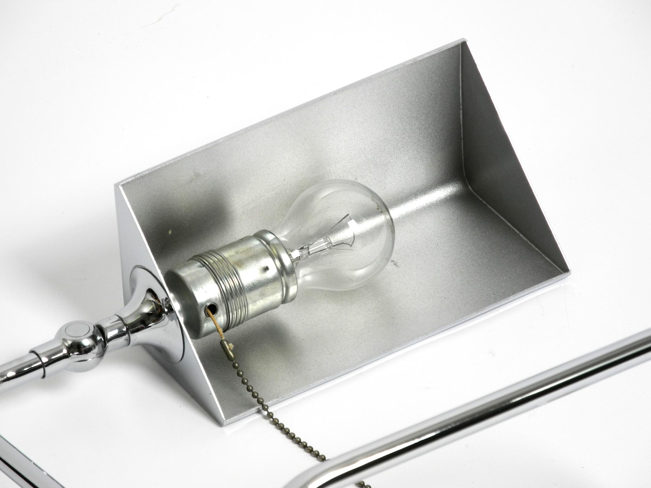 Large original 1980s chrome table lamp by Florian Schulz For Sale 11