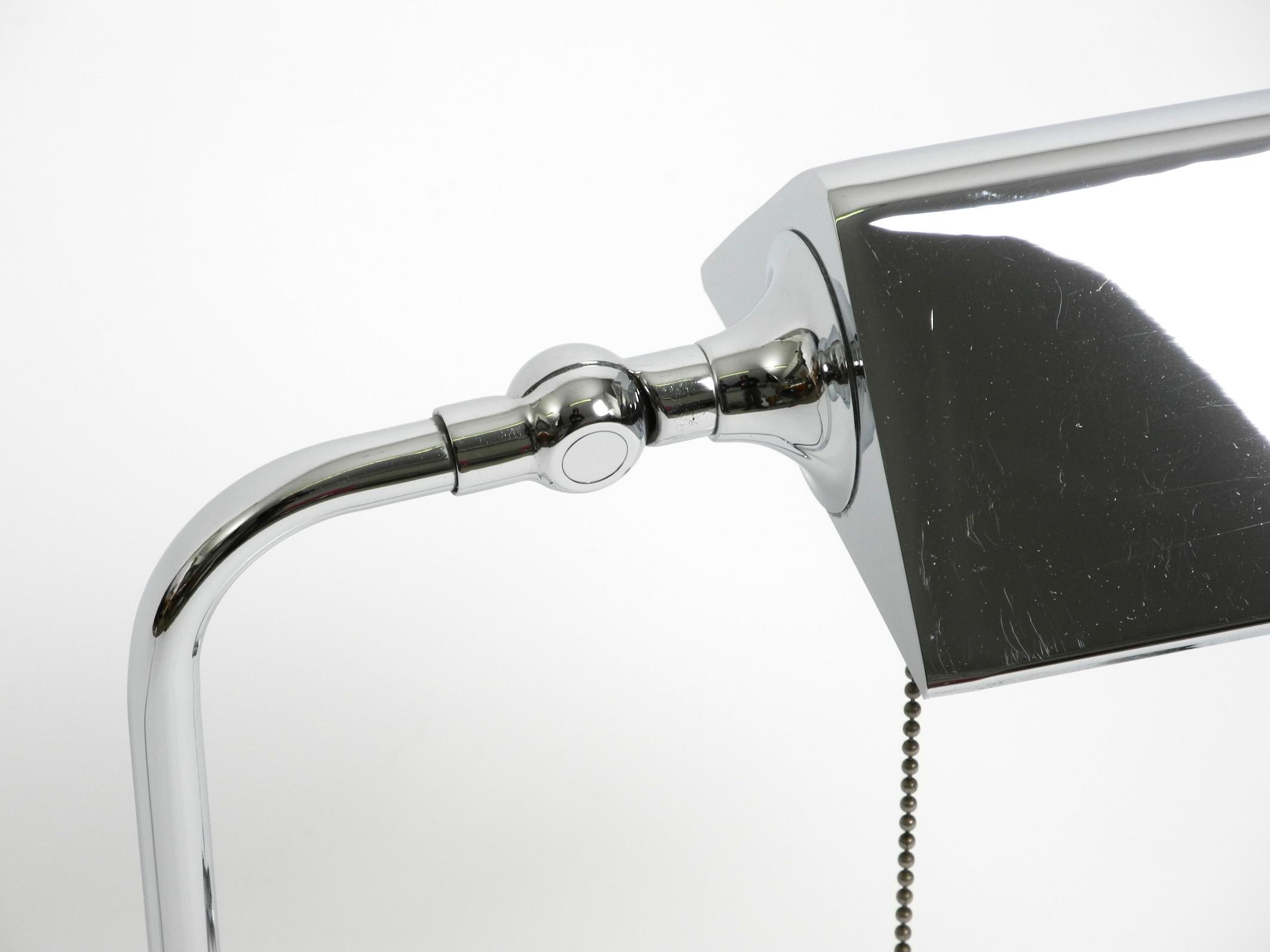 Large original 1980s chrome table lamp by Florian Schulz For Sale 12