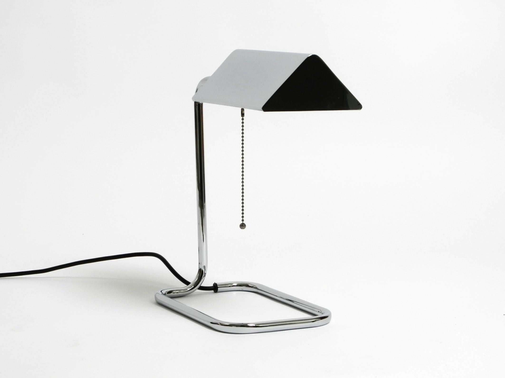 Large original 1980s chrome table lamp by Florian Schulz For Sale 13