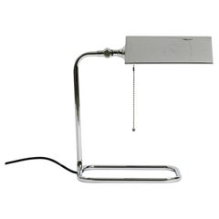 Große original verchromte Tischlampe von Florian Schulz aus den 1980er Jahren