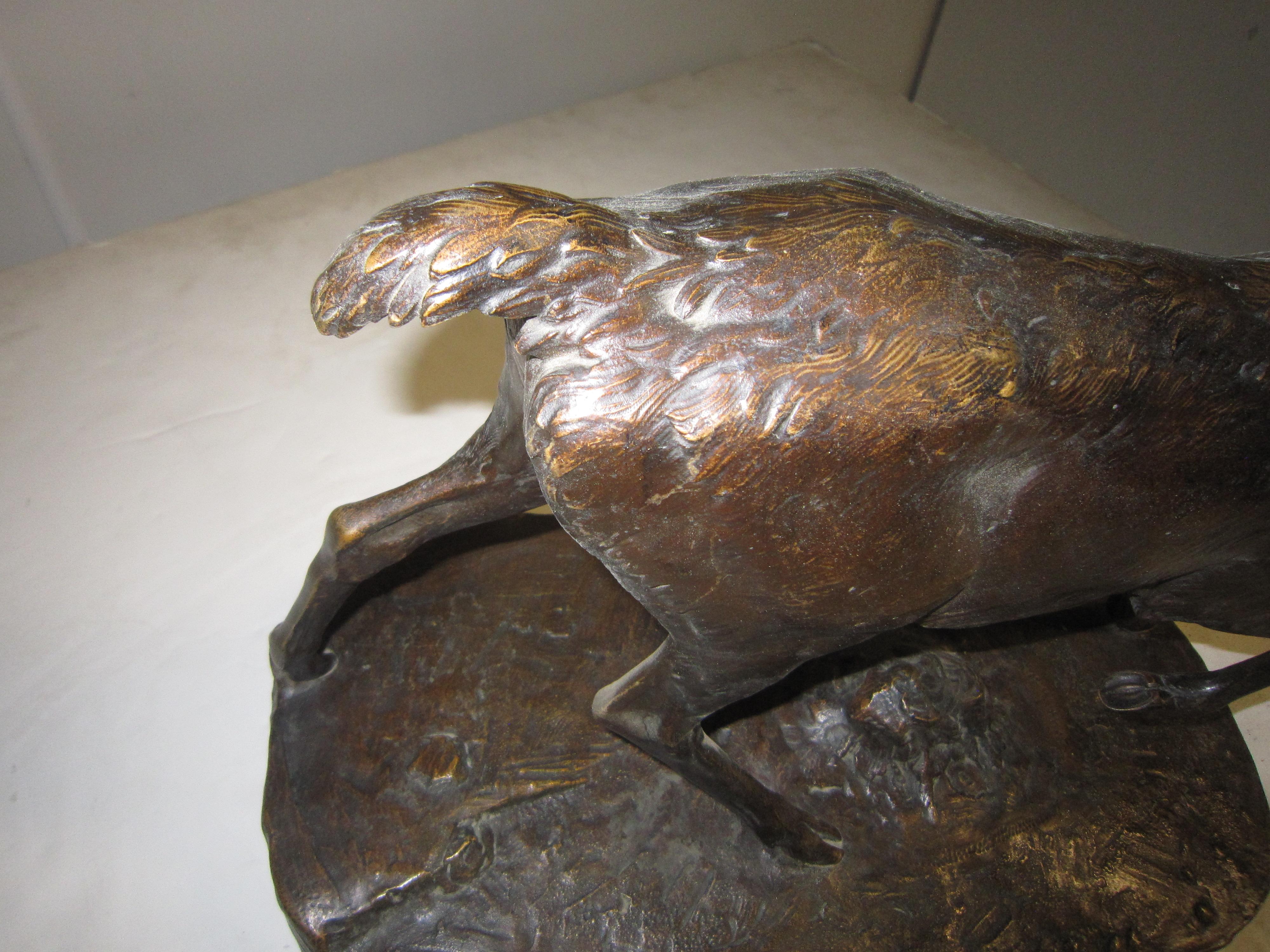 French Large Original 19th Century Bronze Elk by Antoine-Louis Barye
