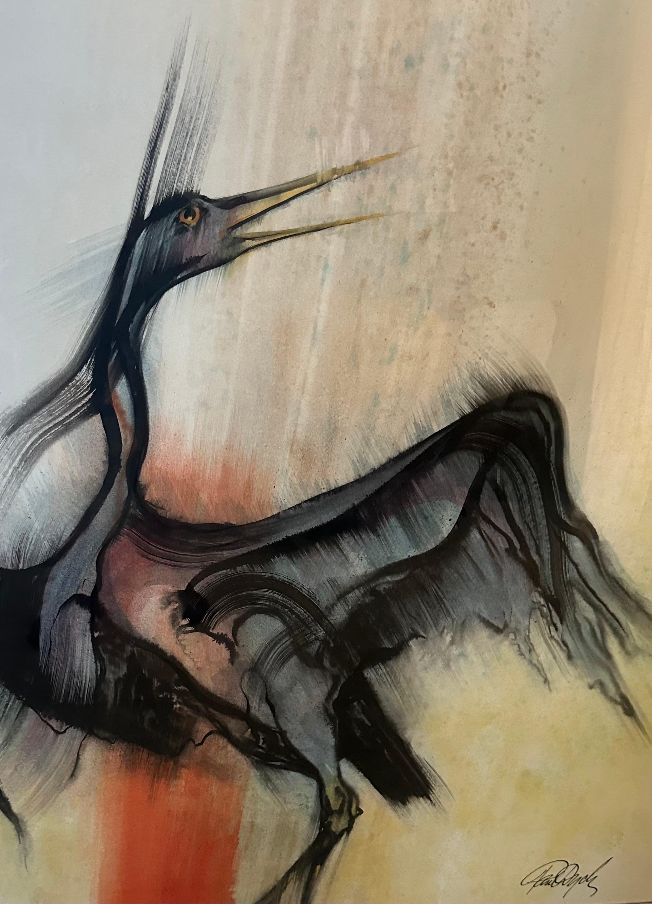 Große Original-Acryl auf Karton Gemälde 