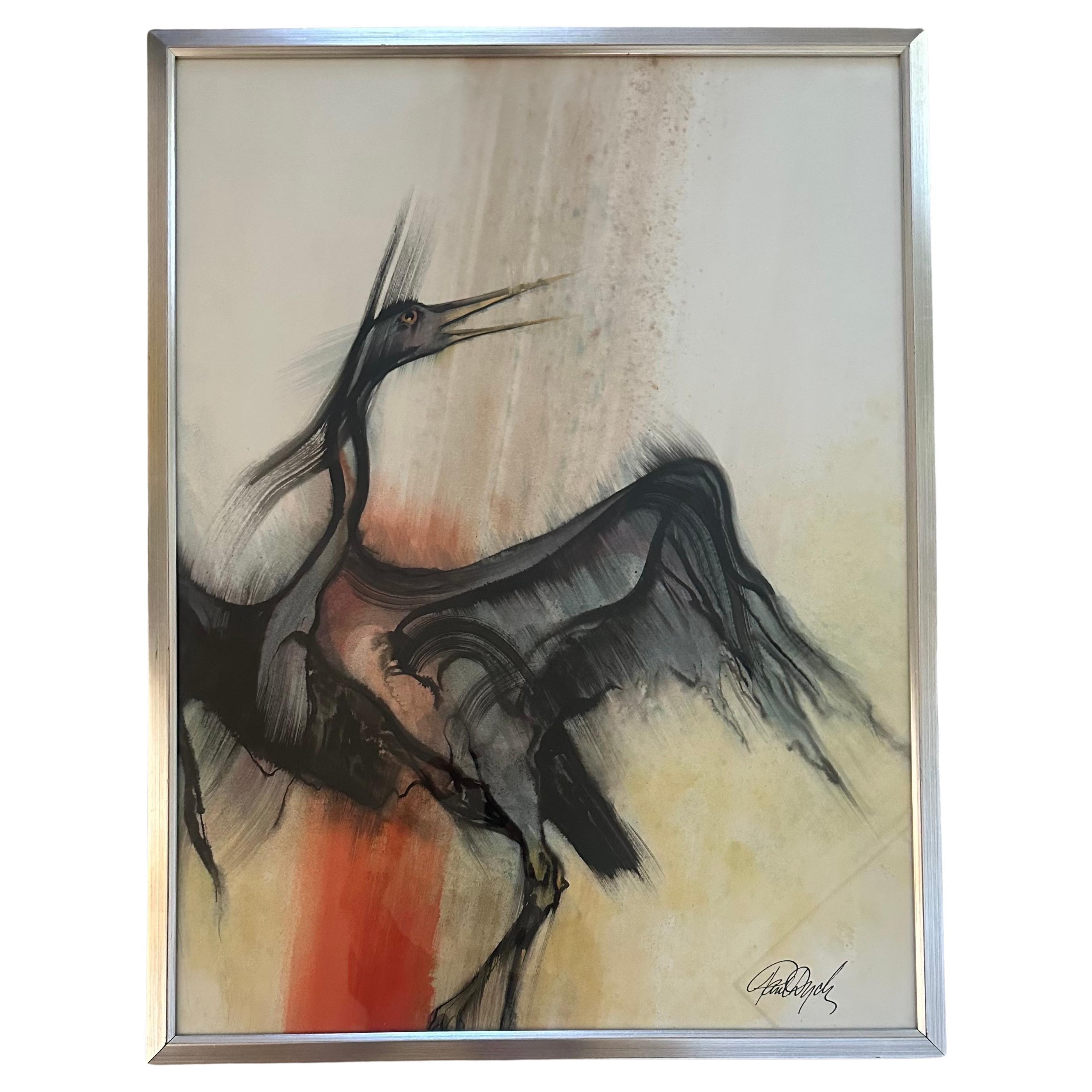 Große Original-Acryl auf Karton Gemälde 