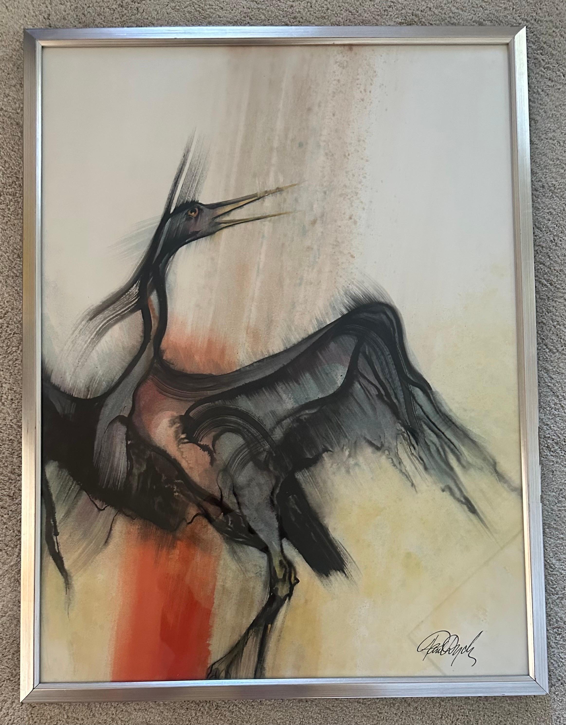 Große Original-Acryl auf Karton Gemälde 