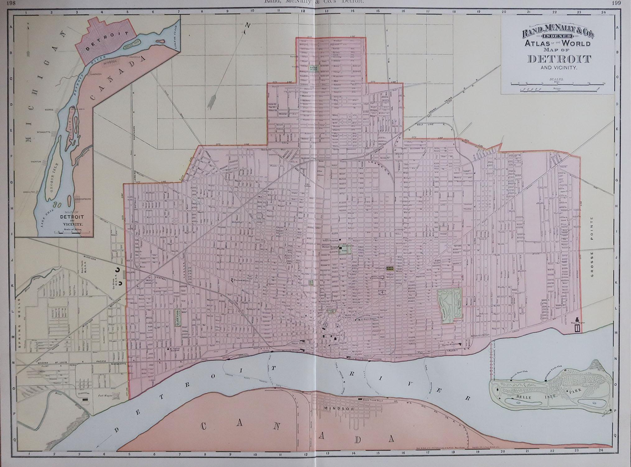 Fabulous colorful map of Detroit

Original color

By Rand, McNally & Co.

Published, 1894

Unframed

Free shipping.