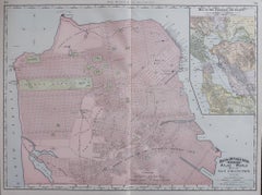 Large Original Antique City Plan of San Francisco, USA, 1894