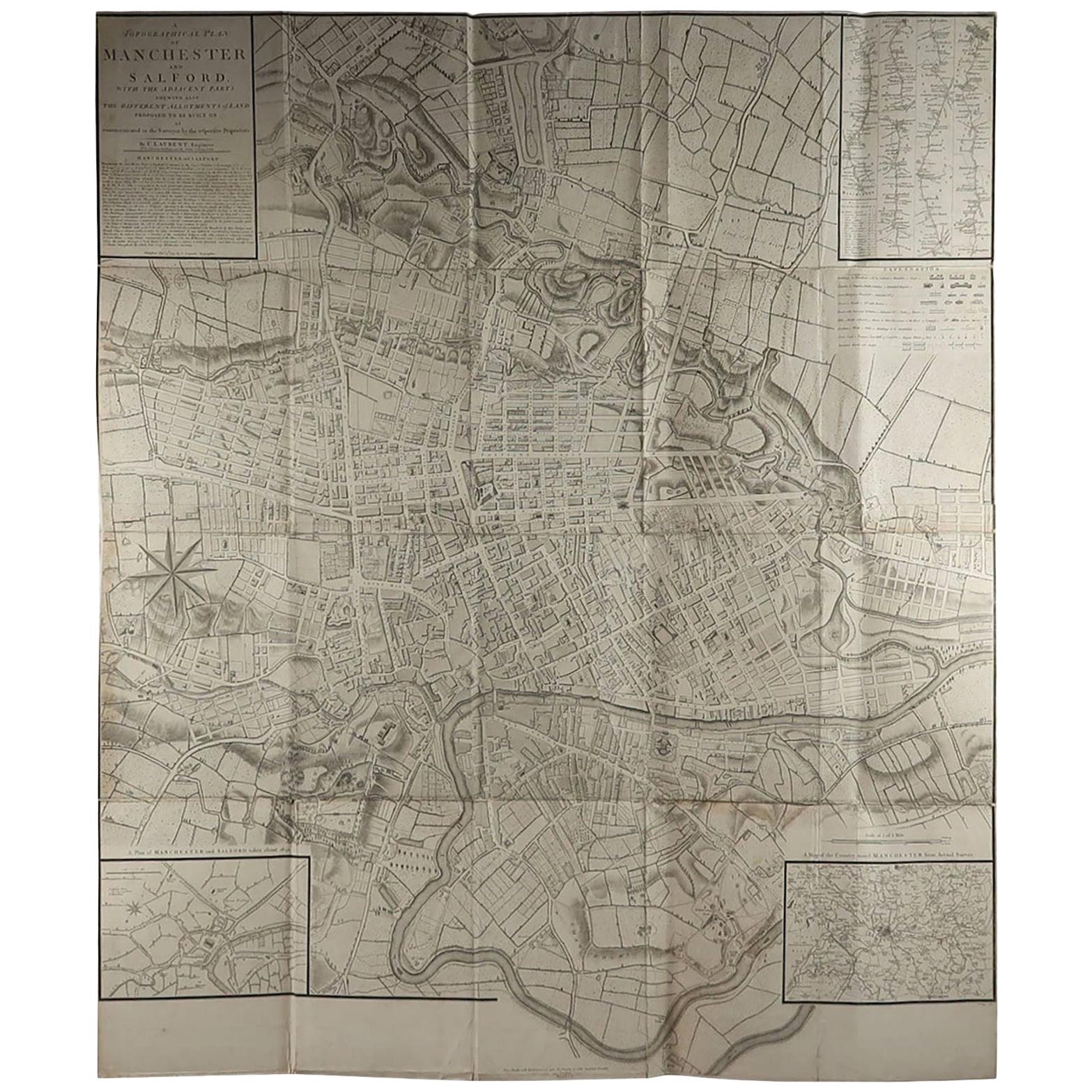 Superb map of Manchester and Salford

Folding map. Printed on paper laid on to the original canvas

Unframed.

Published by C. Laurent, 1793.






 