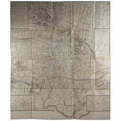 Large Original Antique Folding Map of Manchester, Uk, Dated 1793