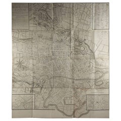 Large Original Antique Folding Map of Manchester, England, Dated 1793