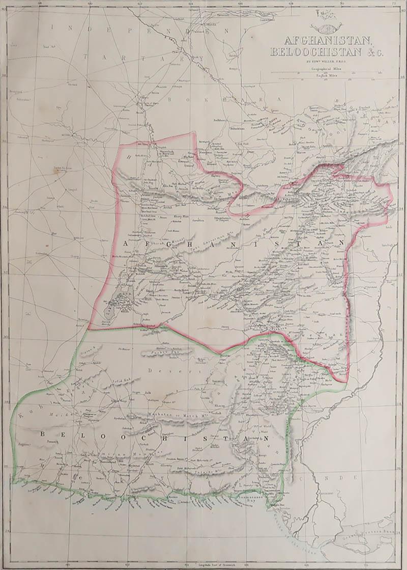 Großartige Karte von Afghanistan

Lithografie-Stich von Edward Weller

Original Farbe

Veröffentlicht, 1861

Ungerahmt

Guter Zustand  



 
 