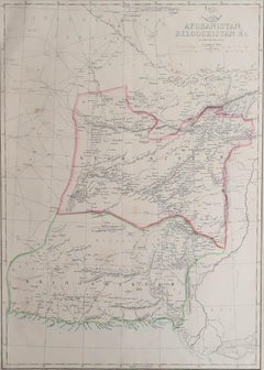Large Original Antique Map of Afghanistan. Edward Weller, 1861