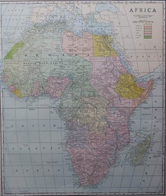 Large Original Antique Map of Africa. C.1900