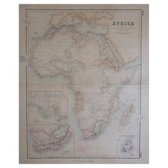 Large Original Antique Map of Africa, Fullarton, C.1870