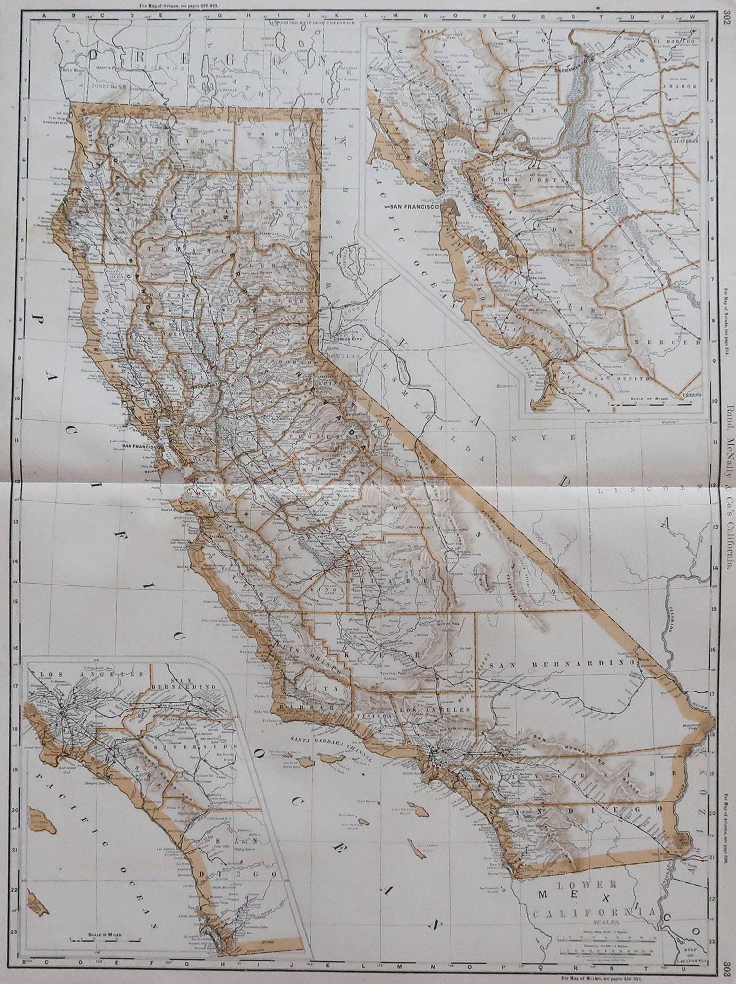 Fabulous map of California

Original color

By Rand, McNally & Co.

Published, 1894

Slight surface loss just south of San Francisco. Shown in the images.

Unframed

Free shipping.