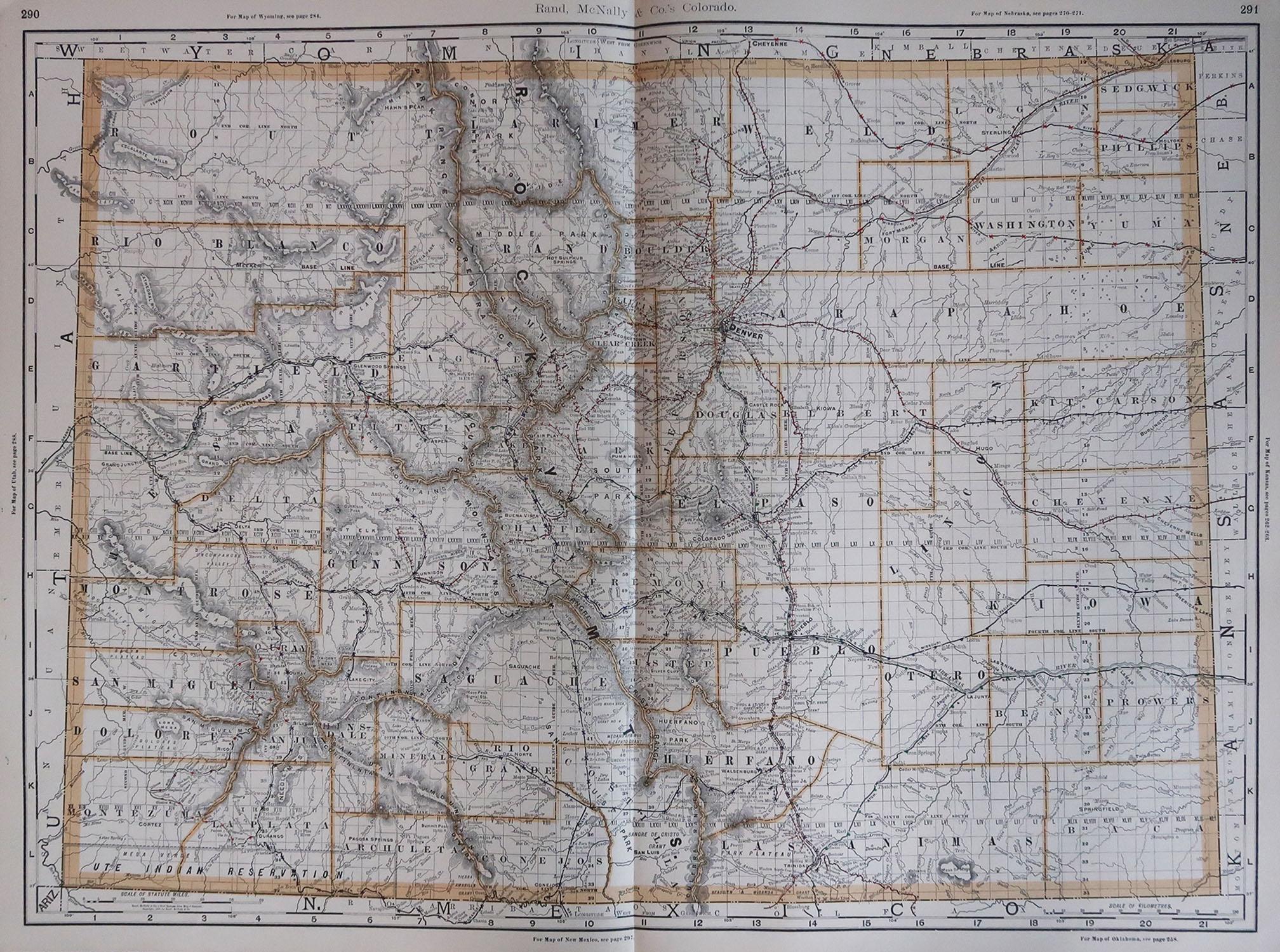 Fabulous map of Colorado

Original color

By Rand, McNally & Co.

Published, 1894

Unframed

Free shipping.