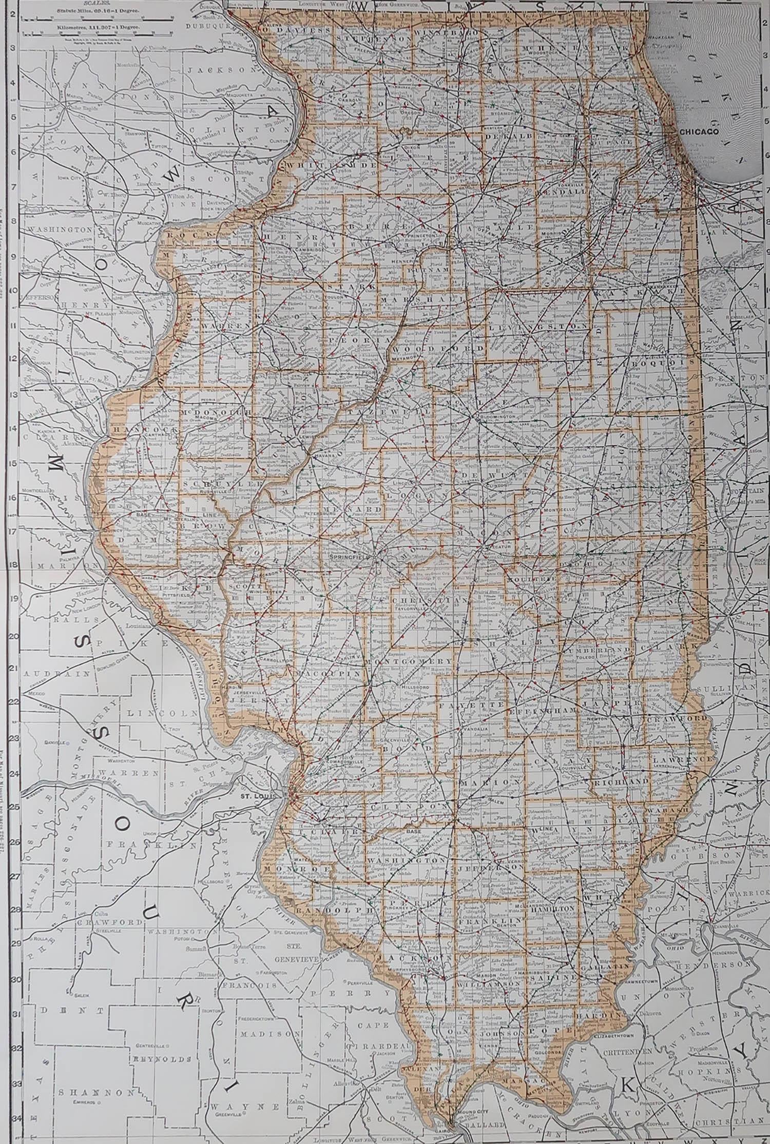 Fabelhafte Karte von Illinois

Original Farbe

Von Rand, McNally & Co.

Veröffentlicht, 1894

Ungerahmt

Kostenloser Versand.