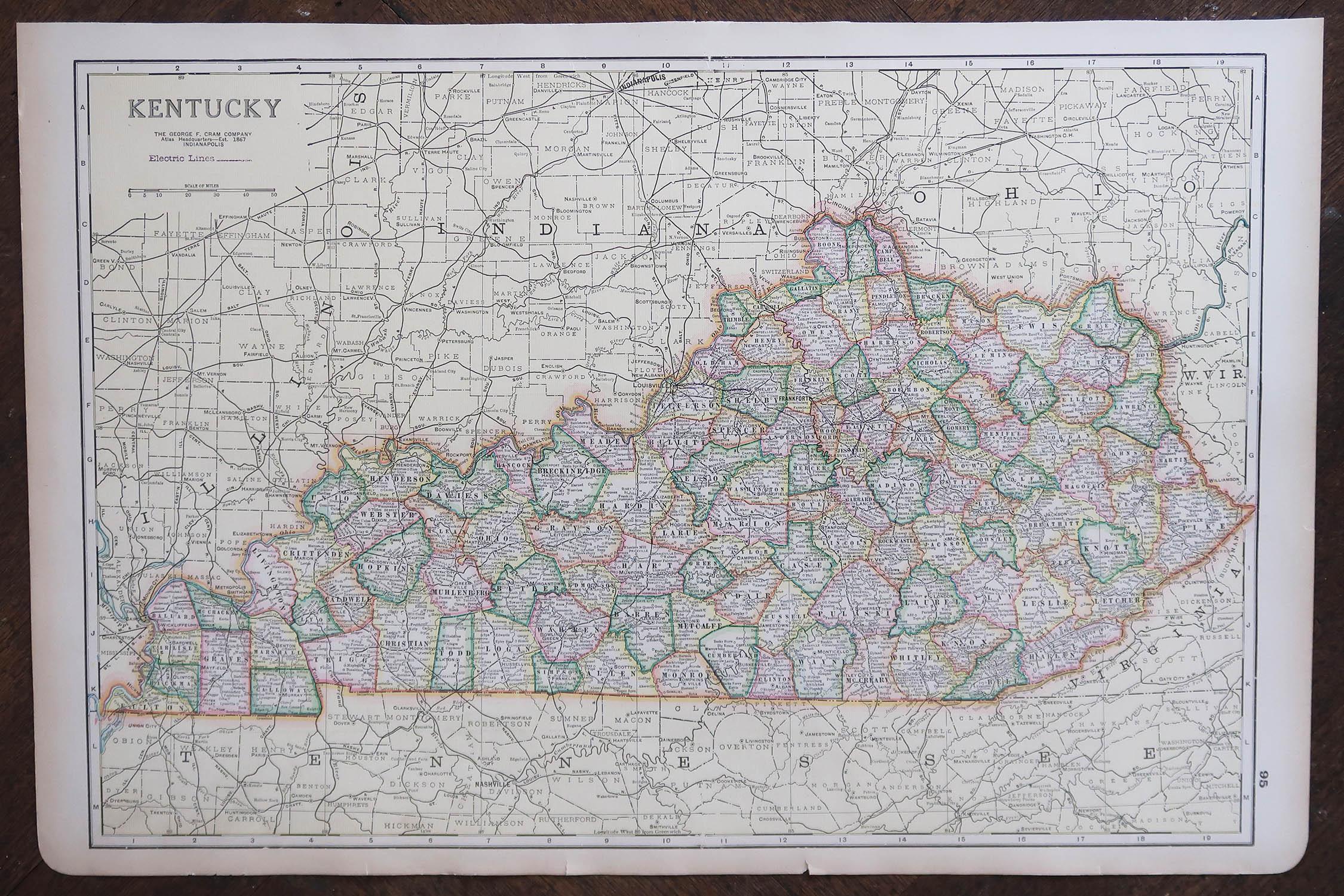 large kentucky county map