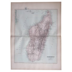 Große Original-Antike antike Karte von Madagaskar. 1894