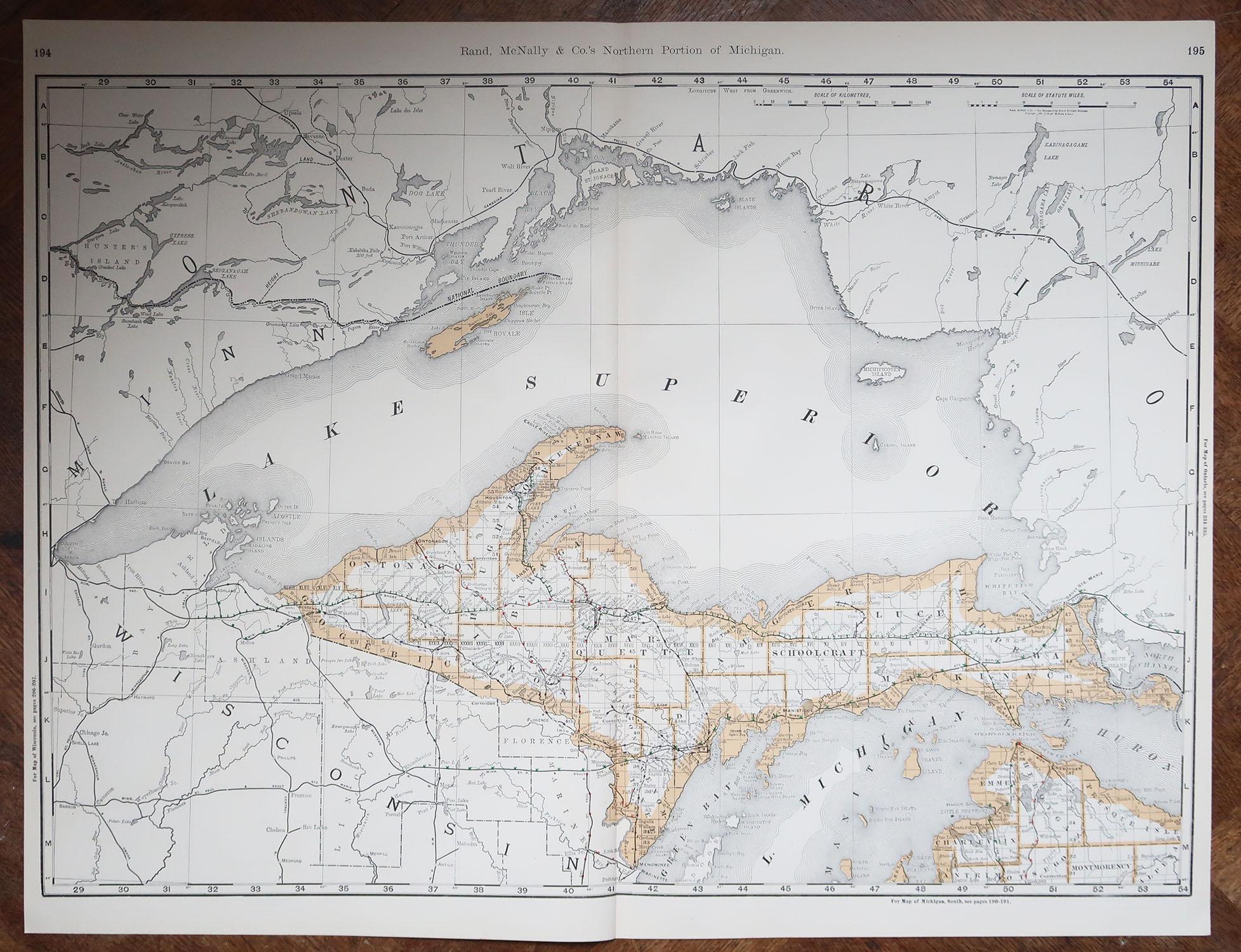 large map of the upper peninsula