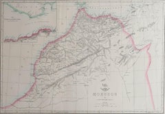 Large Original Antique Map of Morocco. Edward Weller, 1861