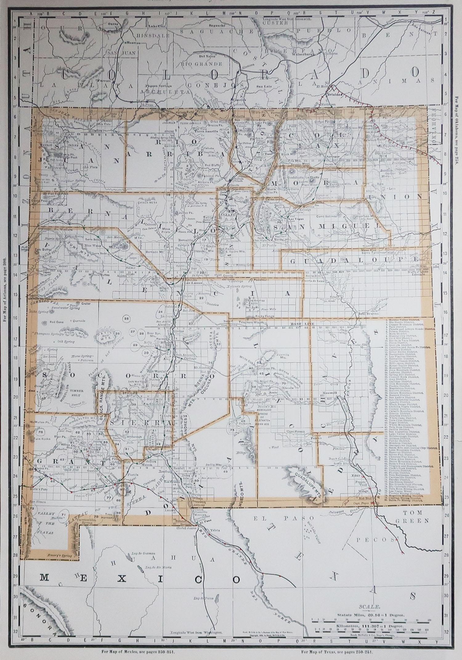 Fabulous map of New Mexico

Original color

By Rand, McNally & Co.

Published, 1894

Unframed

Free shipping.